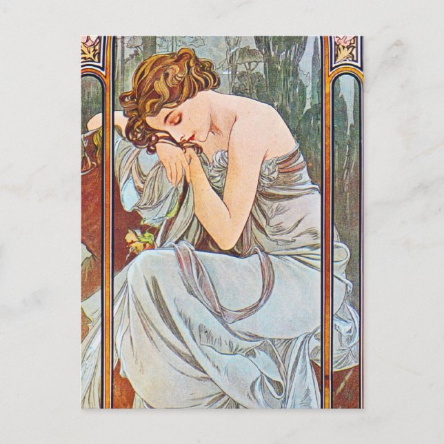 Sleeping Beautiful Woman Postcard (Front)