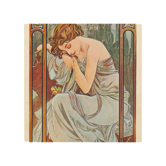 Sleeping Beautiful Woman Wood Wall Art (Front)