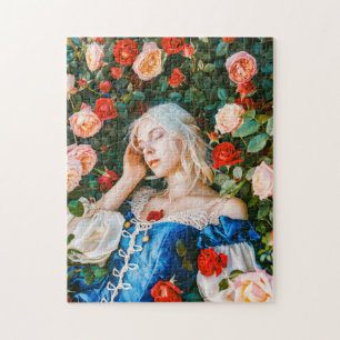 Sleeping Beauty Among Roses Jigsaw Puzzle