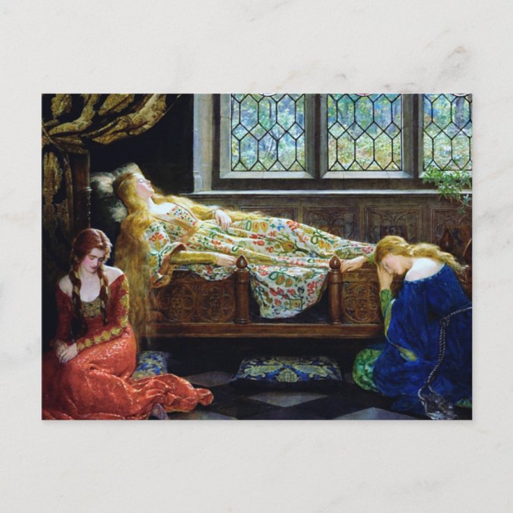 Sleeping Beauty And The Maidens Postcard Zazzle