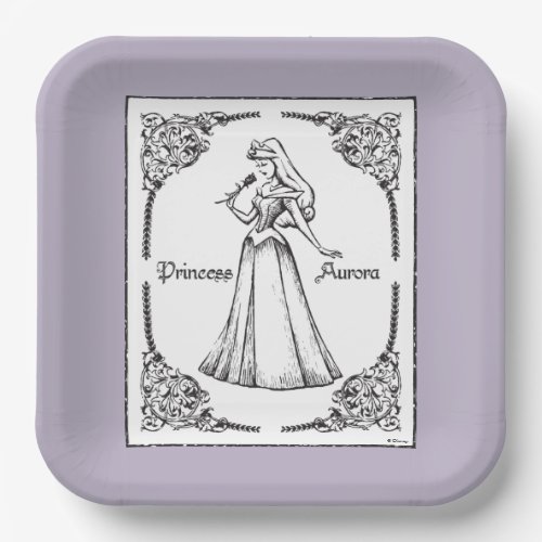 Sleeping Beauty  Aurora _ Vintage Rose 2 Paper Plates