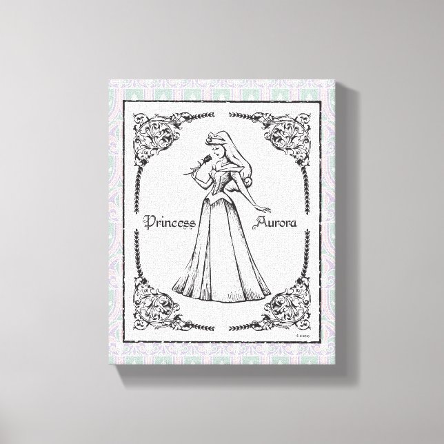 Sleeping Beauty | Aurora - Vintage Rose Canvas Print (Front)