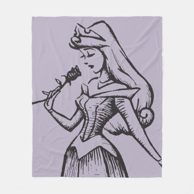 Sleeping Beauty | Aurora - Vintage Rose Fleece Blanket (Front)