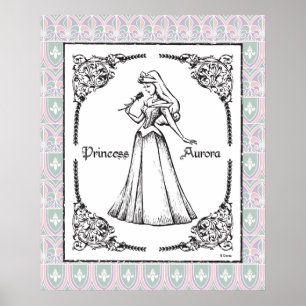 Sleeping Beauty   Aurora - Vintage Rose Poster