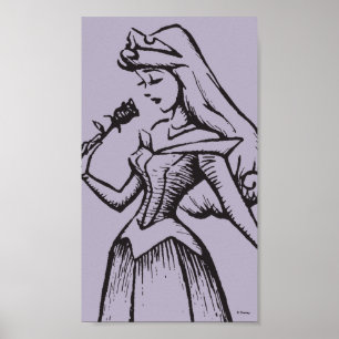 Sleeping Beauty Aurora - Vintage Rose Poster