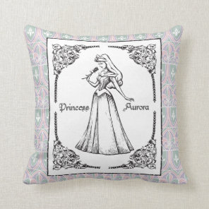 Sleeping Beauty | Aurora - Vintage Rose Throw Pillow