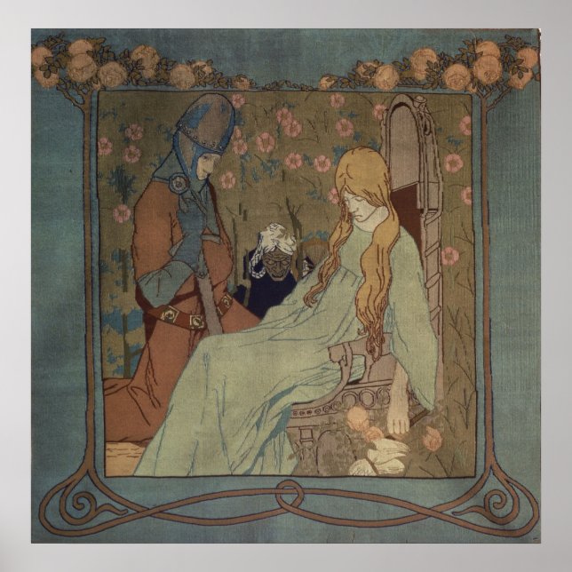 Sleeping Beauty by Heinrich Vogeler. Poster (Front)
