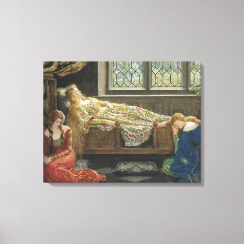 Sleeping Beauty by John Collier Canvas Print