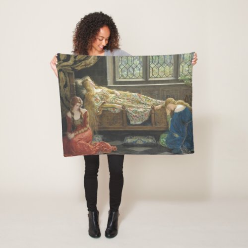 Sleeping Beauty by John Collier Fleece Blanket