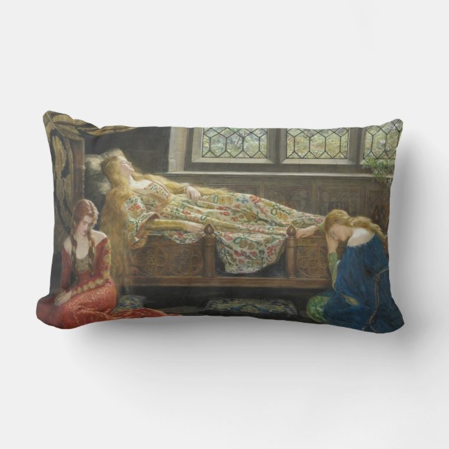Sleeping Beauty (by John Collier) Lumbar Pillow (Front)