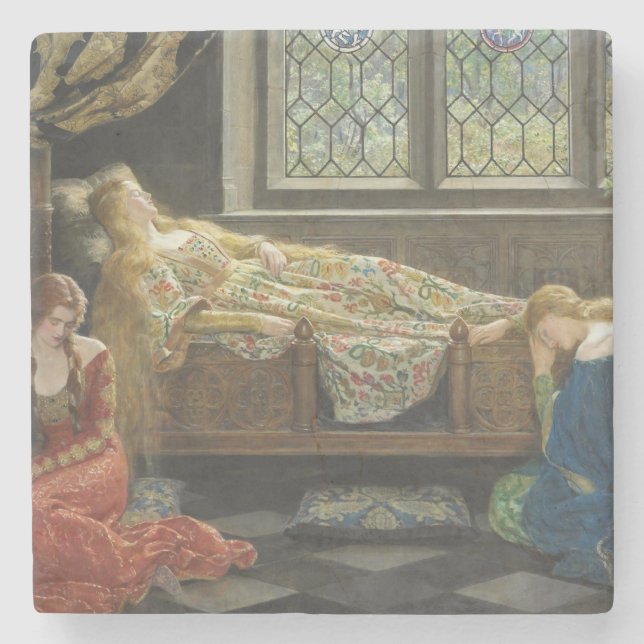 Sleeping Beauty (by John Collier) Stone Coaster (Front)