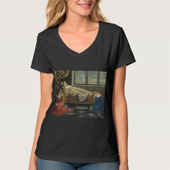 Sleeping Beauty (by John Collier) T-Shirt (Front)