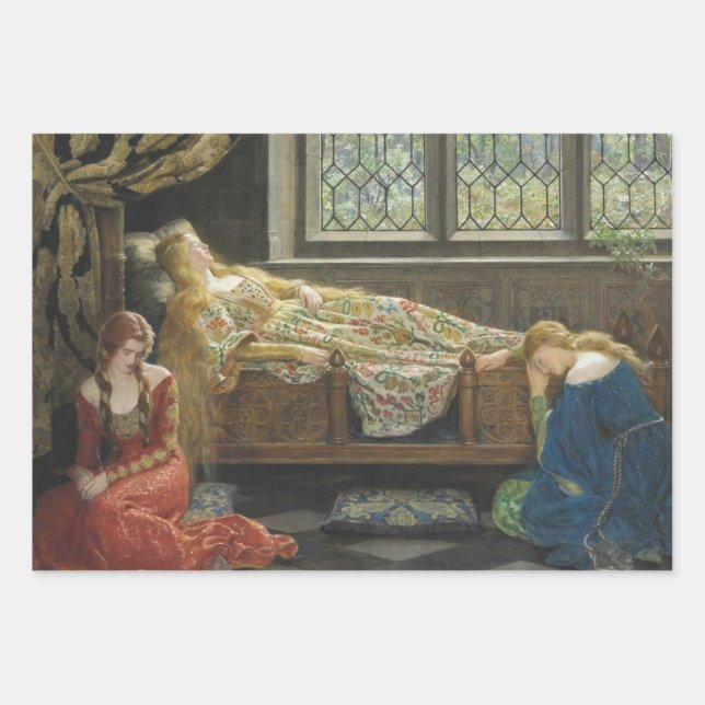 Sleeping Beauty (by John Collier) Wrapping Paper Sheets (Front)