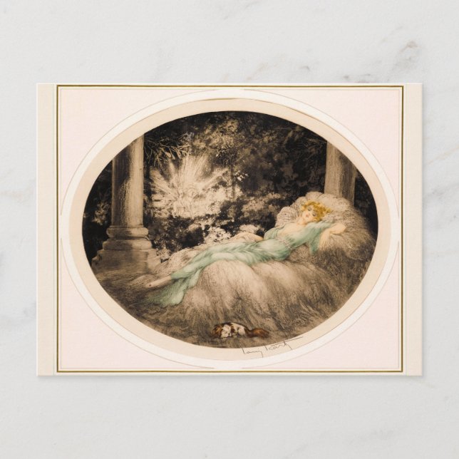 Sleeping Beauty by Louis Icart Postcard (Front)