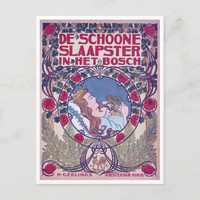 Sleeping Beauty, Cover Art, Van Caspel Postcard (Front)