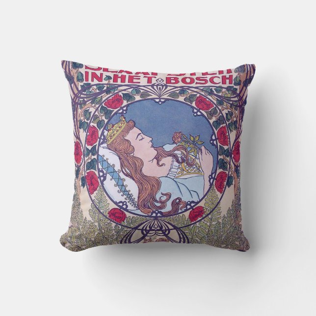 Sleeping Beauty, Cover Art, Van Caspel Throw Pillow (Front)
