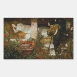 Sleeping Beauty (Elegant Scene of Love & Romance) Rectangular Sticker