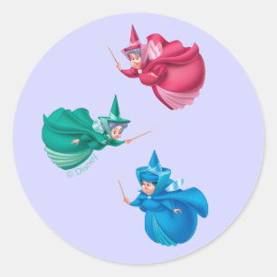 Sleeping Beauty Fairies Classic Round Sticker