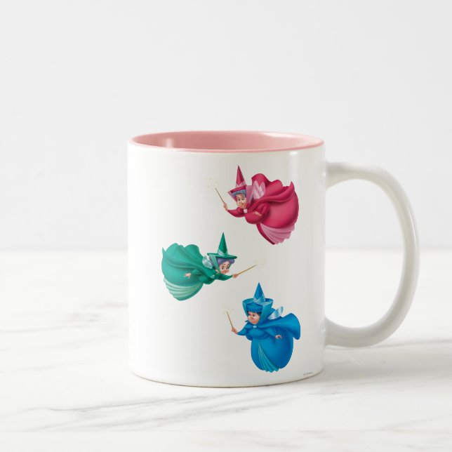 Sleeping Beauty Fairies Two-Tone Coffee Mug (Right)