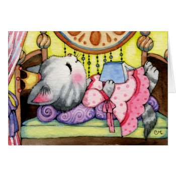Sleeping Beauty Fairytale Cat - Cute Card by yarmalade at Zazzle