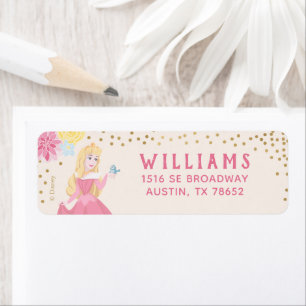 Sleeping Beauty   Floral Gold Confetti Label