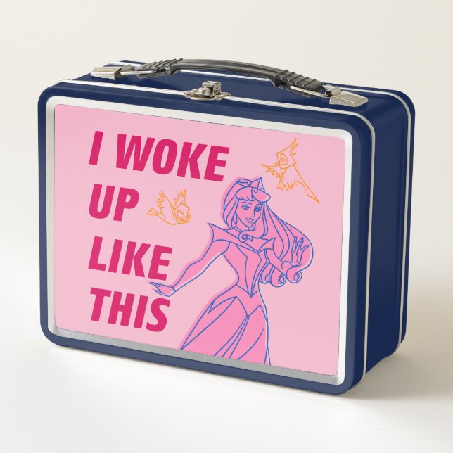 Sleeping Beauty “I Woke Up Like This” Metal Lunch Box (Front)