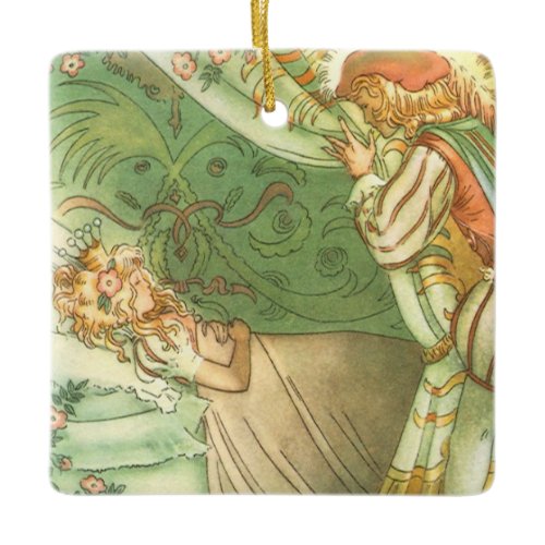 Sleeping Beauty Princess, Vintage Fairy Tale Ceramic Ornament