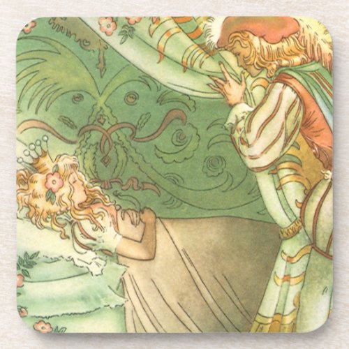 Sleeping Beauty Princess Vintage Fairy Tale Coaster