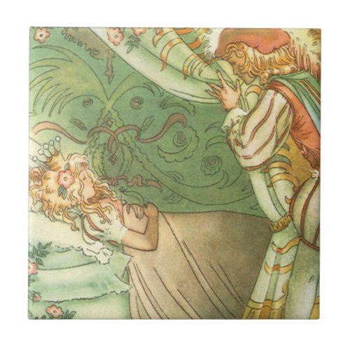 Sleeping Beauty Princess Vintage Fairy Tale Tile