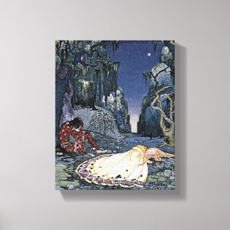 Sleeping Beauty Princess Vintage Magic Romance Canvas Print