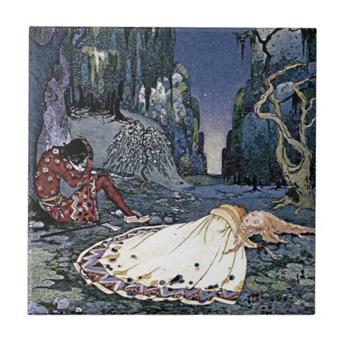 Sleeping Beauty Princess Vintage Magic Romance Tile