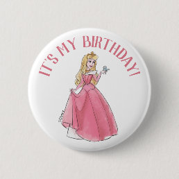 Sleeping Beauty | Watercolor Birthday Button