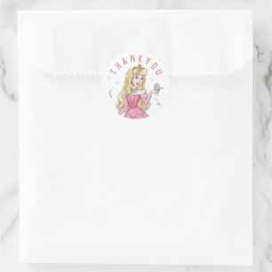 Sleeping Beauty   Watercolor Birthday Classic Round Sticker