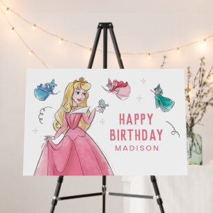 Sleeping Beauty Watercolor Birthday Foam Board