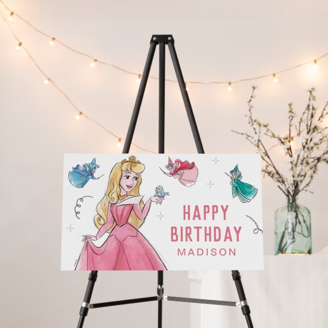 Sleeping Beauty | Watercolor Birthday Foam Board (In Situ (Stand))