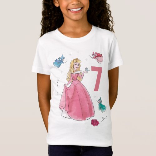 Sleeping Beauty  Watercolor Birthday T_Shirt