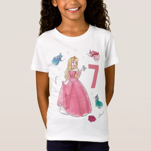 Sleeping Beauty | Watercolor Birthday T-Shirt (Front)