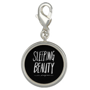 Sleeping Beauty White Brush Script Style Charm