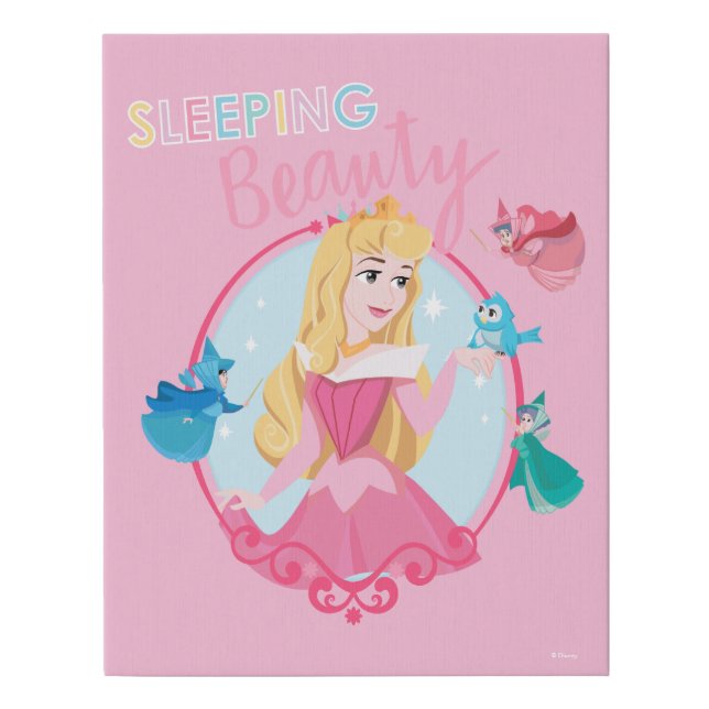 Sleeping Beauty With Fairy Godmothers Faux Canvas Print (Front)