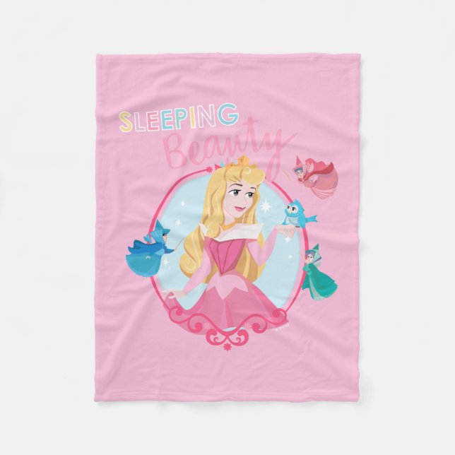 Sleeping Beauty With Fairy Godmothers Fleece Blanket (Front)