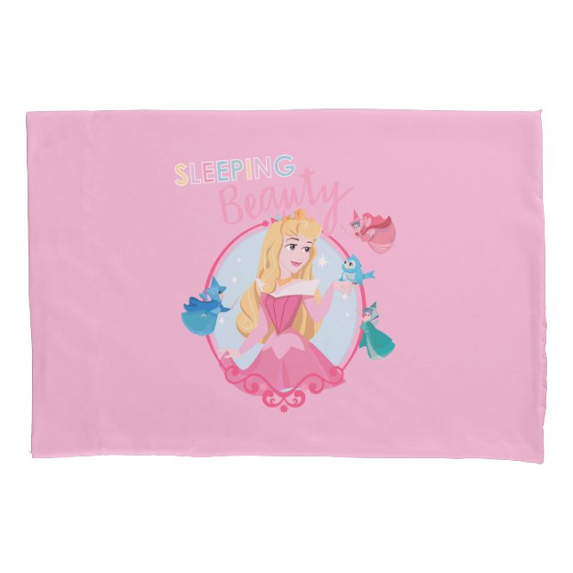 Sleeping Beauty With Fairy Godmothers Pillow Case (Front)