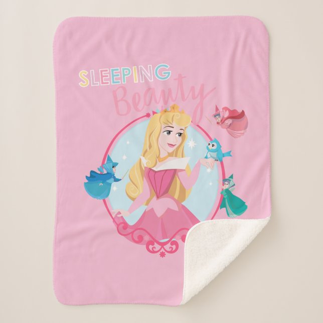 Sleeping Beauty With Fairy Godmothers Sherpa Blanket (Front)