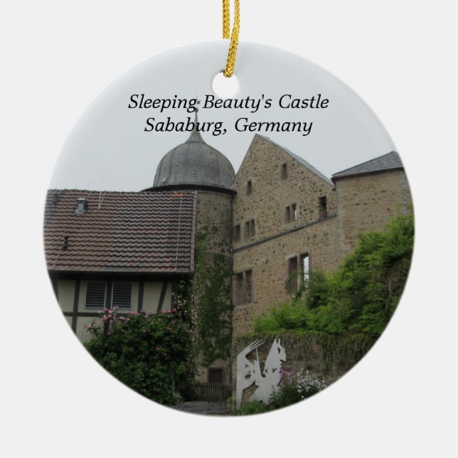 Sleeping Beauty's Castle Ceramic Ornament (Front)