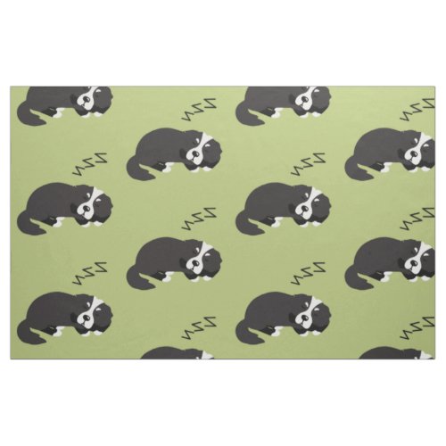 Sleeping Bernese Mountain Dog Animals Lover ZZZ Fabric