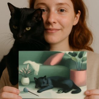 Sleeping Black Cat / Catnip Dreams