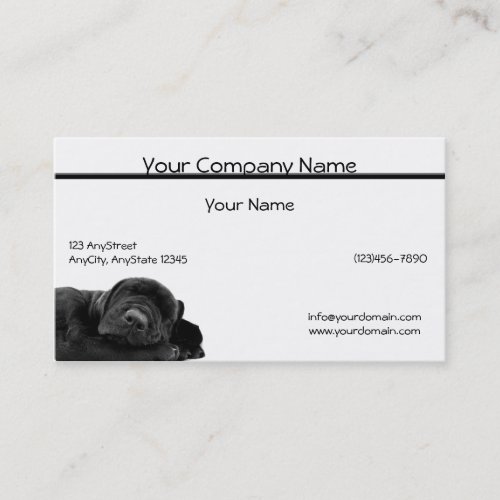 Sleeping Black Puppy Business Card Templates