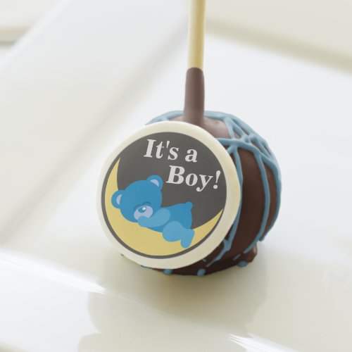 Sleeping Blue Boy Teddy Bear Baby Shower Cake Pops