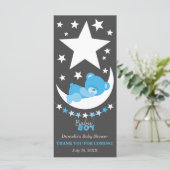 Sleeping Blue Boy Teddy Bear Thank You Favor (Standing Front)