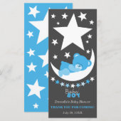 Sleeping Blue Boy Teddy Bear Thank You Favor (Front/Back)