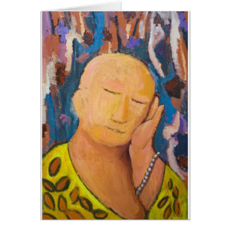 Sleeping Buddha (naive expressionism portrait) Cards